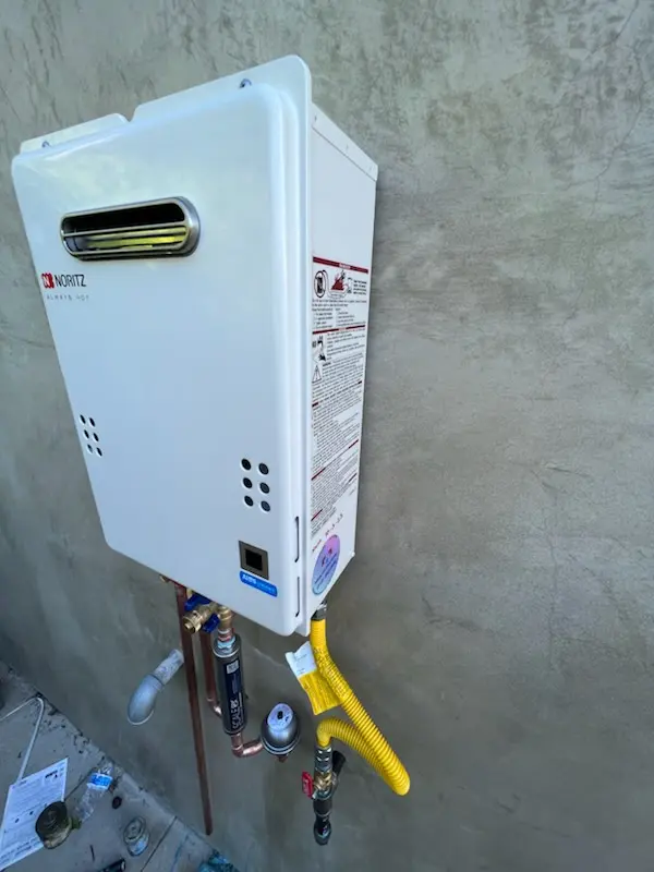 Tankless water heater installation for Normanda homes